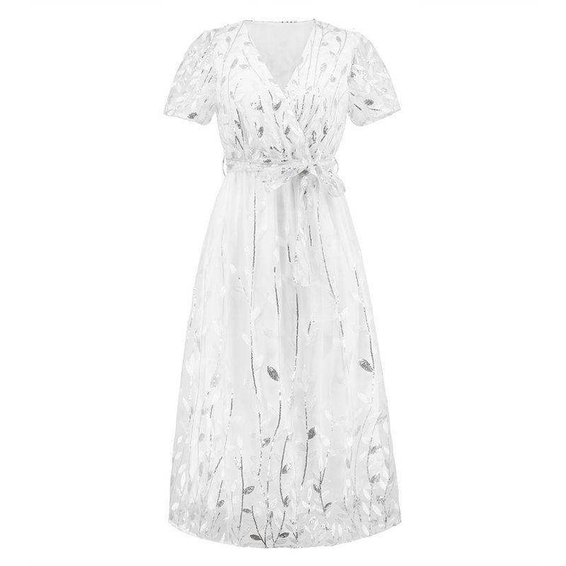 Women's Slim Fit V-neck Mid Length Dress Silm V Neck Mid Length Long Length Dress