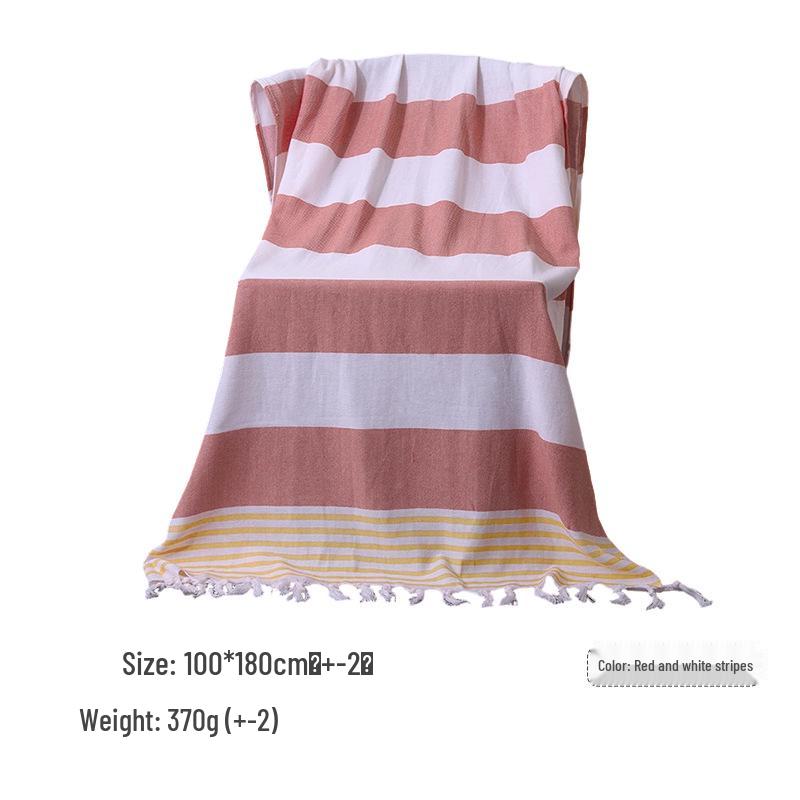 Customizable Quick-Dry Turkish Striped Tassel Beach Shawl and Bath Towel