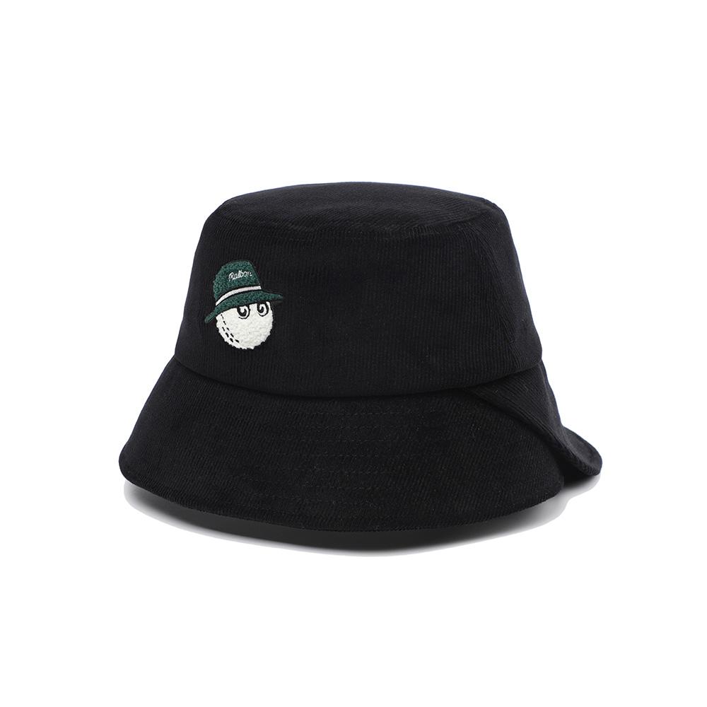 MALBON GOLF Corduroy Wappen Bucket Hat Black (Woman)