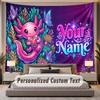 Underwater Fish (78) Theme Personalized Tapestry Custom Name Text Wall Hanging Tapestry Home Background Decoration