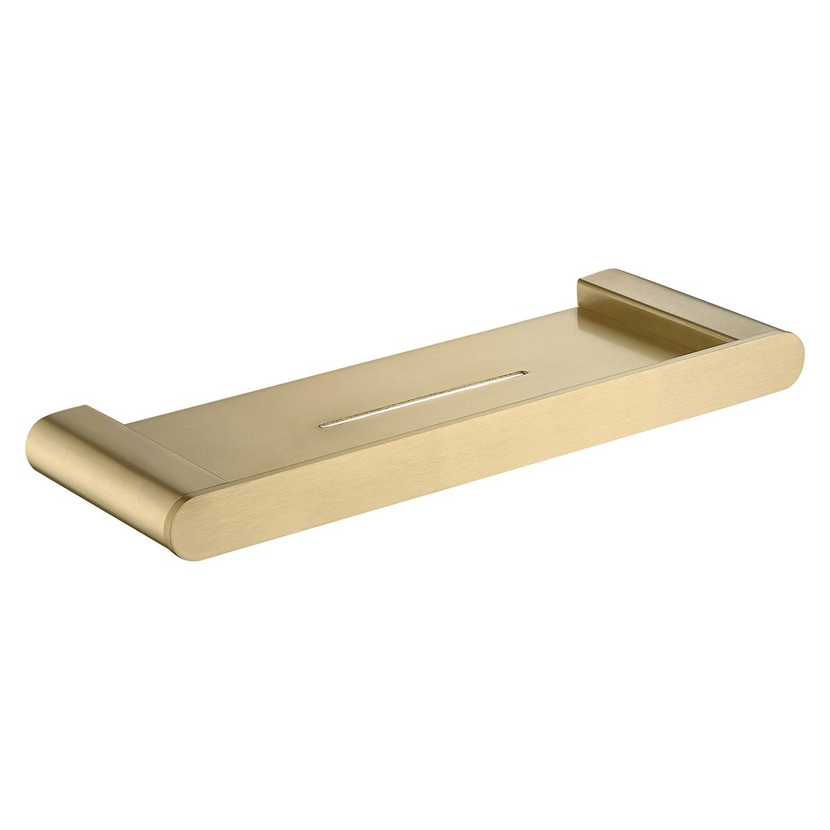 Home Decoration Stainless Steel Brushed Gold Single Bathroom Accessories Storage Kitchen Bathroom Shelves