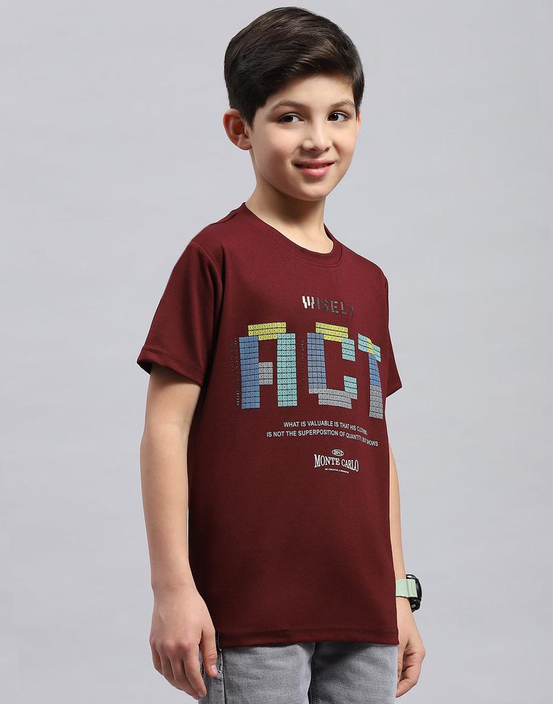 Monte Carlo Boy Regular Fit Maroon Tshirt