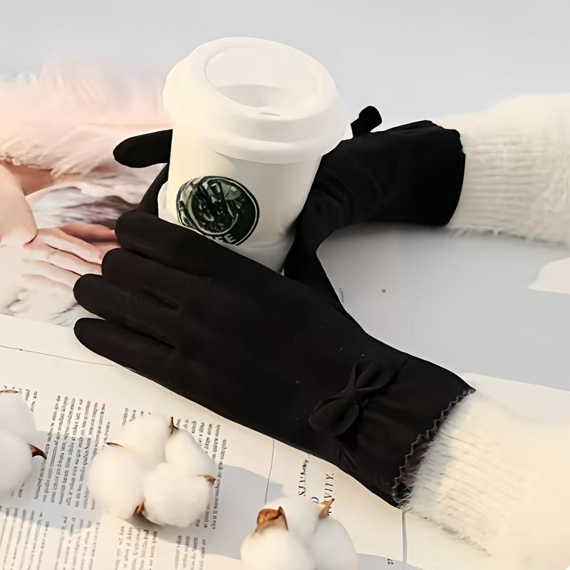 Women'S Fashion Gloves, Stretchy Windproof & Warm, Split Finger Design, Solid Color, Fashion Style, Material, Hand Wash Only, Breathable