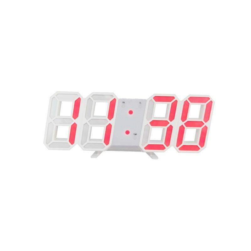 Ceas de perete cu alarmă digitală 3D LED, ceas de masă, ceas de birou, oră/dată/temperatură pentru living/birou/cameră/decorare casă