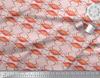 Soimoi Beige Japan Crepe Satin Fabric Crabs Ocean Print Fabric by the metre 42 Inch