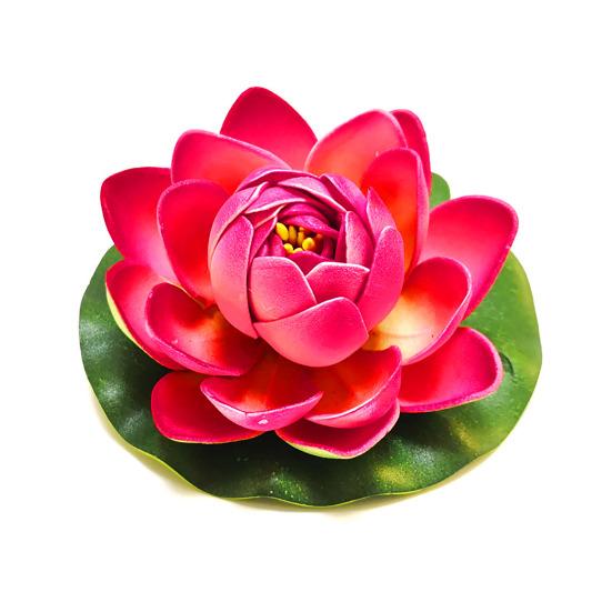 Floating Artificial Lotus Flowers with Lotus Leaf Realistic Faux Pond Plants Ornament for Lake Pool Aquarium Water Decoration