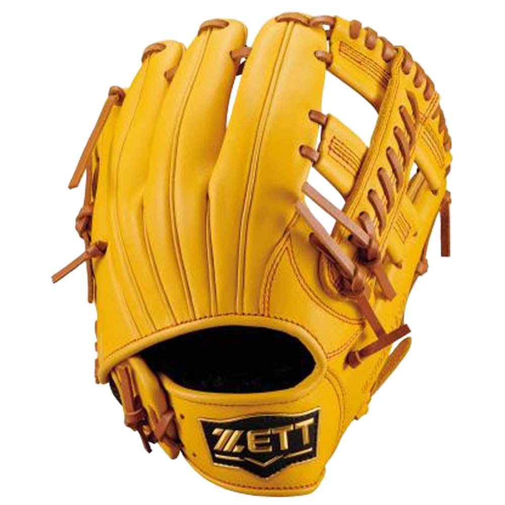 

ZETT Youth Softball Ground True Yellow x Oak Size M heights BJG762630 Glove, Hero, All-Around, Right-Handed Throw, Brown, (For 130-145cm),