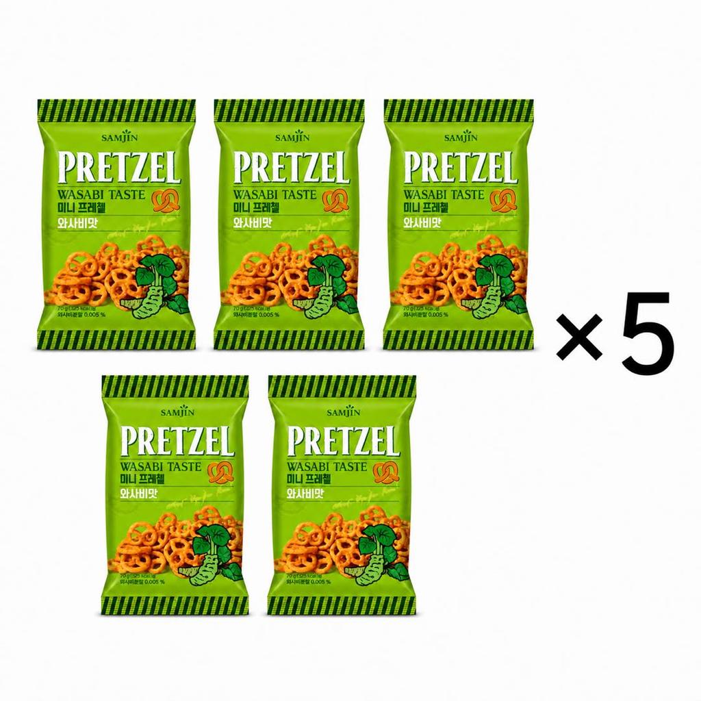 SAMJIN Mini Pretzel Biscuits Wasabi Flavor 70g 6pack