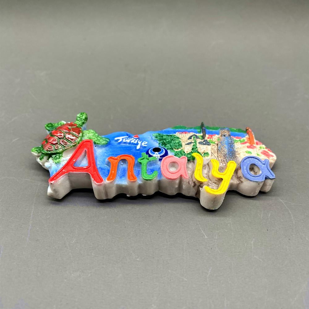 Turkey Fridge Magnet Souvenir Antalya Magnetic Tourist Souvenir Decorative Magnet for Refrigerator 3D Resin Painted Handicraft