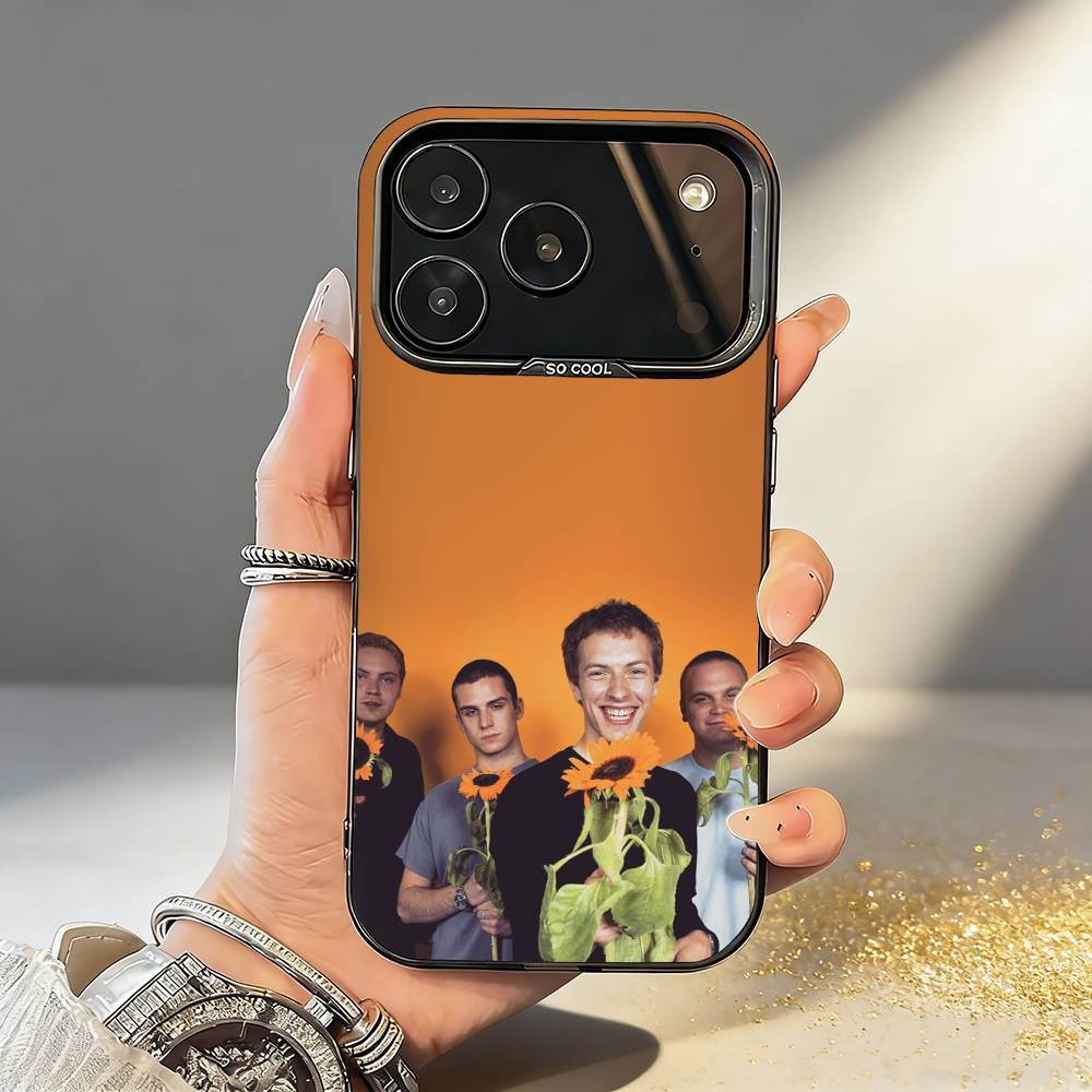 

M-Moon M-Music Coldplay Band Phone Case For iPhone17 16 15 14 13 12 Pro Max Grey Black Matte Laser Metallic Aurora Funda iPhone14ProMax