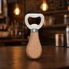 Beer Bottle Opener with Wooden Handle, Stainless Steel Cap Remover, Rustic Bar Tool for Home Kitchen, Gift for Men Dad