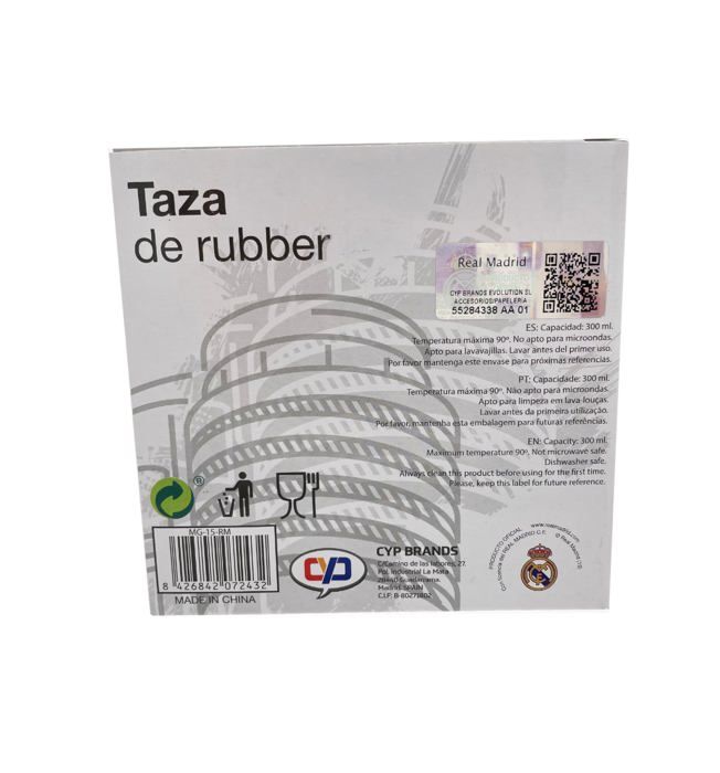 Mug - cyp - mg-15-rm - real madrid - rubber - bleu - cylindrique