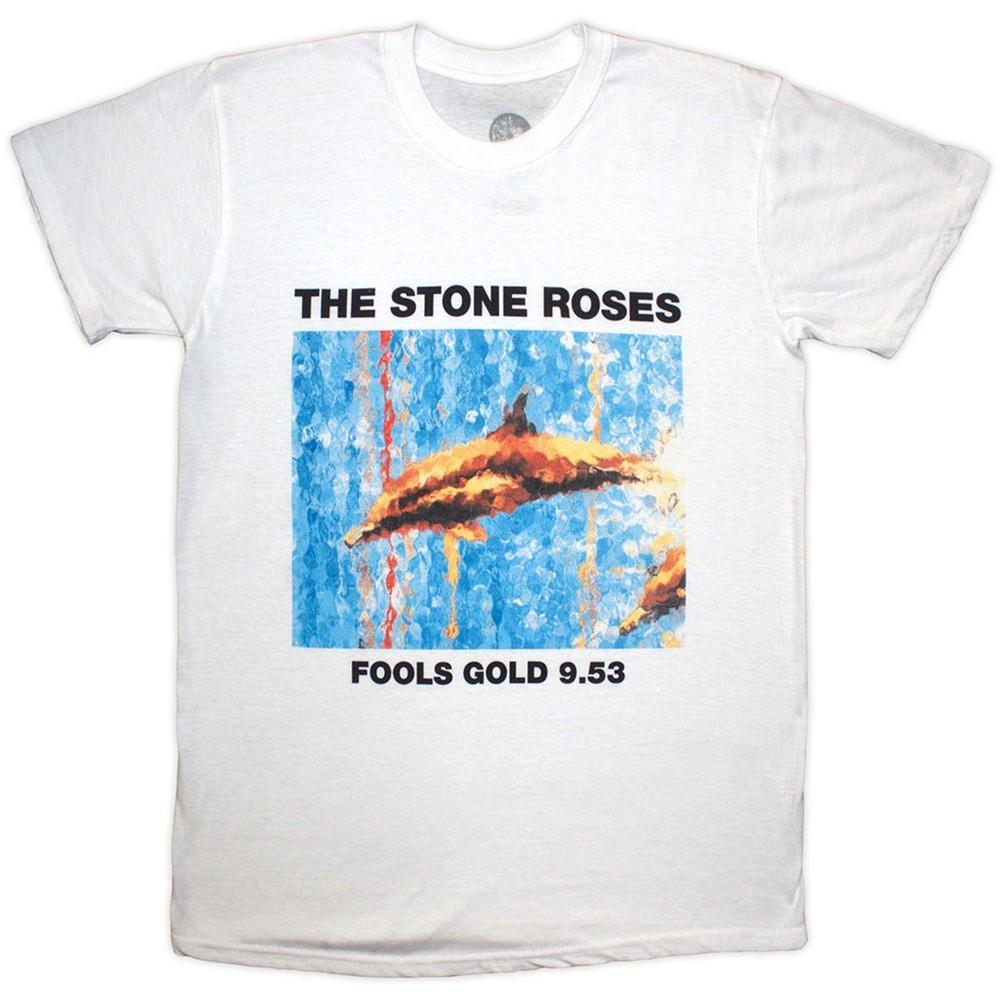 The Stone Roses TShirt Fools Gold Band Official New White Unisex T-Shirt L