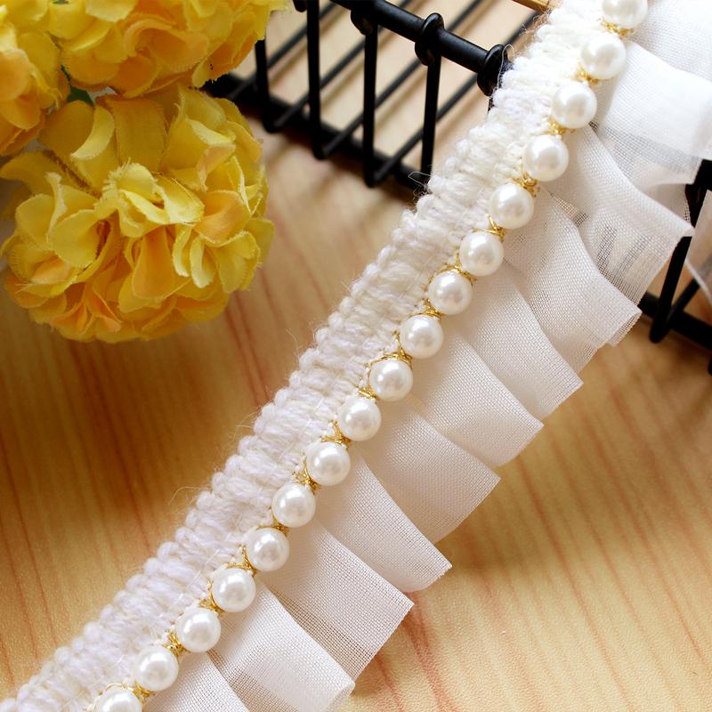Japanese-Korean Pearl Lace Trim for DIY Clothing and Home Textiles