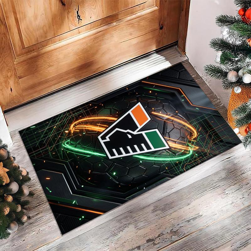 Venezia FC Football Print Crystal Velvet Rug, Comfortable Water Absorbent Non Slip Indoor Floor Carpet
