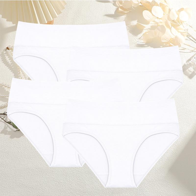 4Pcs/Set Comfortable Panties Solid Color Basic Briefs for Women Cotton Underwear S-XXL Panty Plus Size Women's Lingerie