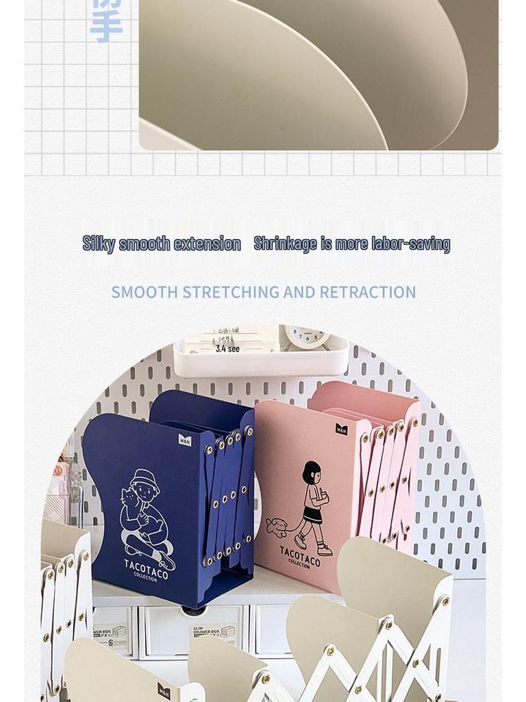 Mai & TACOTACO Adjustable Desktop Organizer Bookends with Dividers