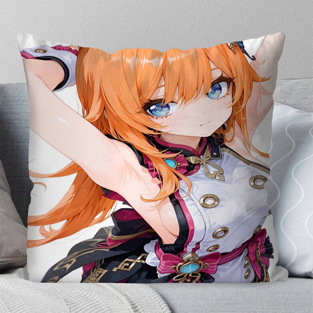Game Genshin Impact Escoffier Pillow Case Square Pillow Bedroom Sofa Leisure Comfort Cushion Car Living Room Home Decoration