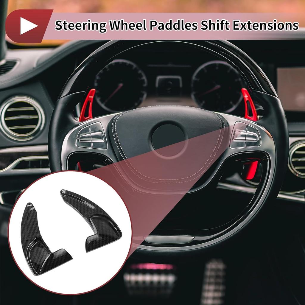 1Set Black Plastic Steering Wheel Paddles Shift Extensions Interior Accessories for Jeep Grand Cherokee 2014-2020