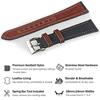 Hemsut Watch Band, Genuine Leather and Nylon Watch Band (22mm Brown + Black), Quick Release Watch Strap, Stainless Steel Silver Watch Buckle. Availabl