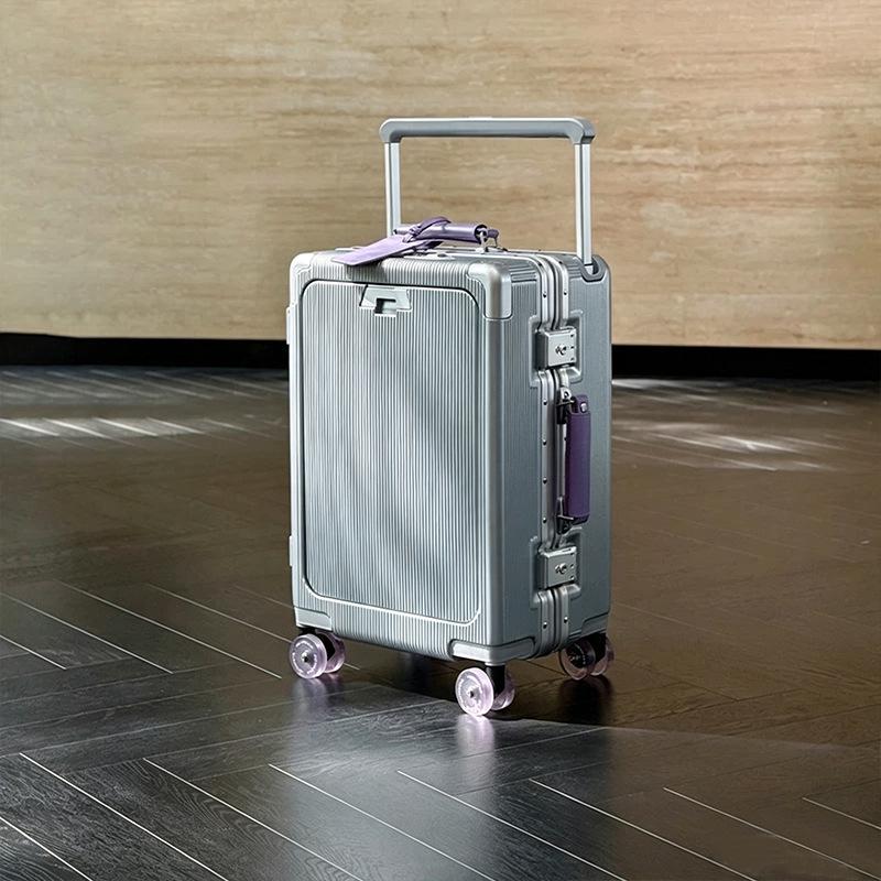 Drop-Resistant 24" Front-Opening Suitcase Set with Lock (20" Carry-On Included)