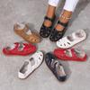 Women's Plus Size Closed Toe Roman Sandals, breathable hollow out flat design with comfy soft fit for daily casual walking wear