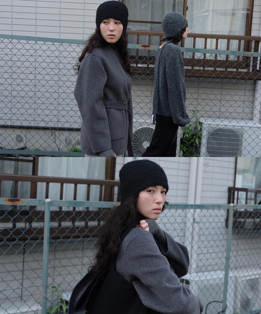 Loutaideu Fluffy Knit Beanie [Black]