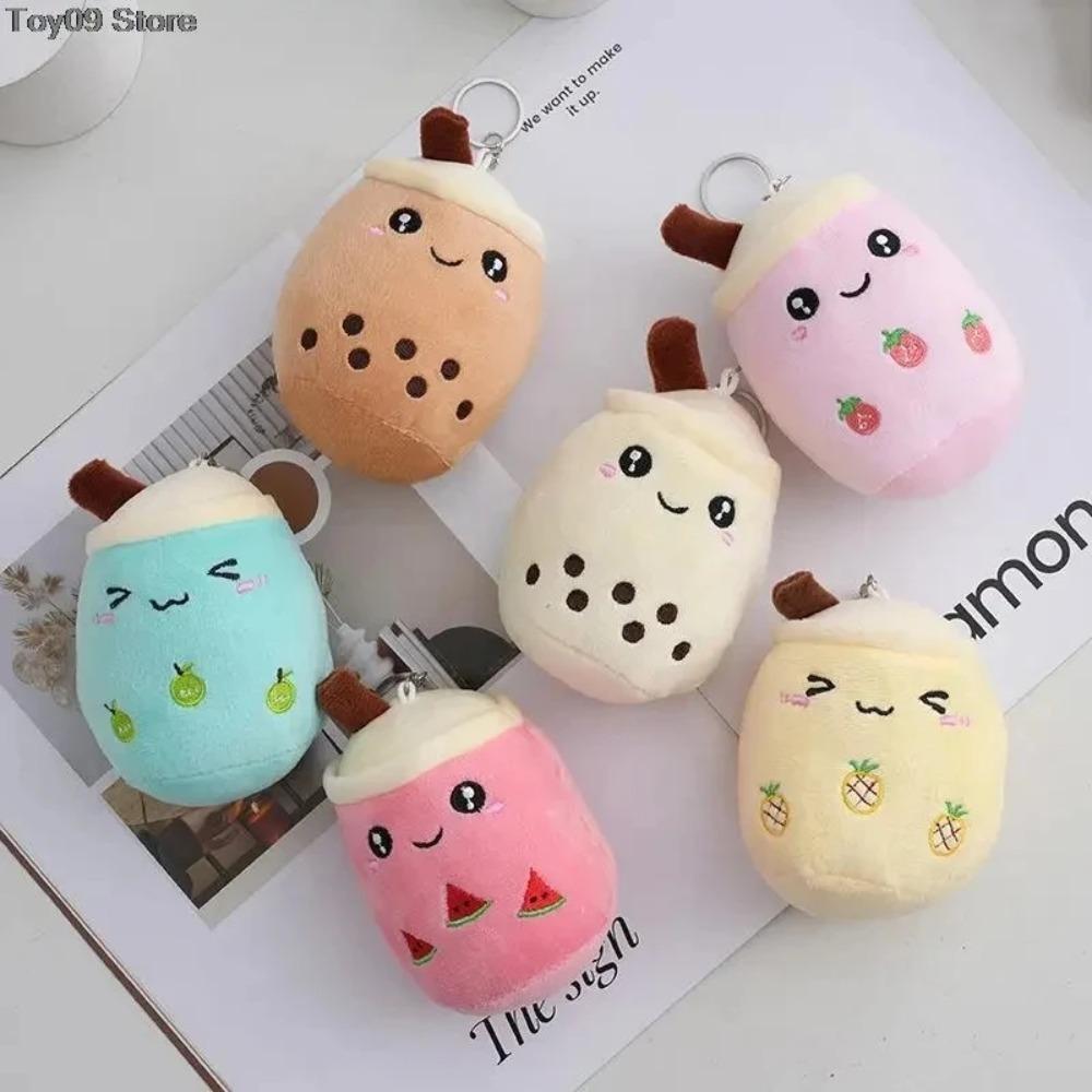 12cm Cute Milk Tea Cup Plush Toys, Soft Stuffed Kawaii Boba Plushies Design, For Kids Girls Backpack Pendant Keychain Decoration