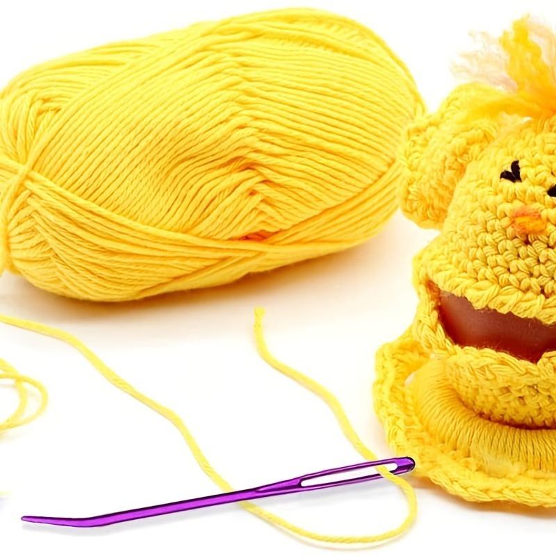 Yarn Needles with Storage Tube, Big Eye Knitting Needles, Random Color Curved Aluminum Sweater Needle-wool Thread Threading Machine Sweater Stitching