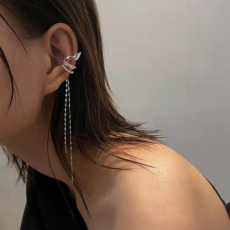 Multi-layer Elf Tassel Ear Clip European and American Simple Personalized Fashionable Long Chain Without Ear Hole Ear Bone Clip