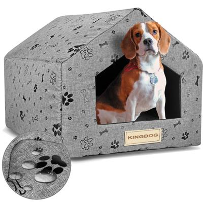Dog House Bed 50x40 Cm Waterproof Bones Black