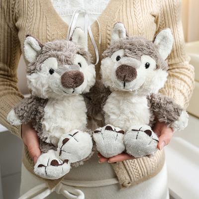 24 cm Urocze Puszyste Pluszowe Wilki Miękkie Kreskówkowe Szare Wilki Miękkie Pluszaki Lalka Prezent Urodzinowy dla Dzieci Towarzysząca Lalka do Spania