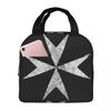 Maltese Cross Knights Hospitalier Malta Crusades Insulated Lunch Bag for Women Office Cooler Thermal Food Box Tote Lunch Boxes
