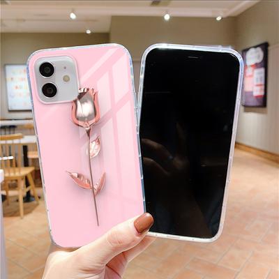 Rosa Gold Rose Liebe Herz Telefon Fall Transparent Für iphone13 12 11 Pro Max mini X XR XS MAX 7 8 6 6s plus 5s se 2020 Weiche Abdeckung