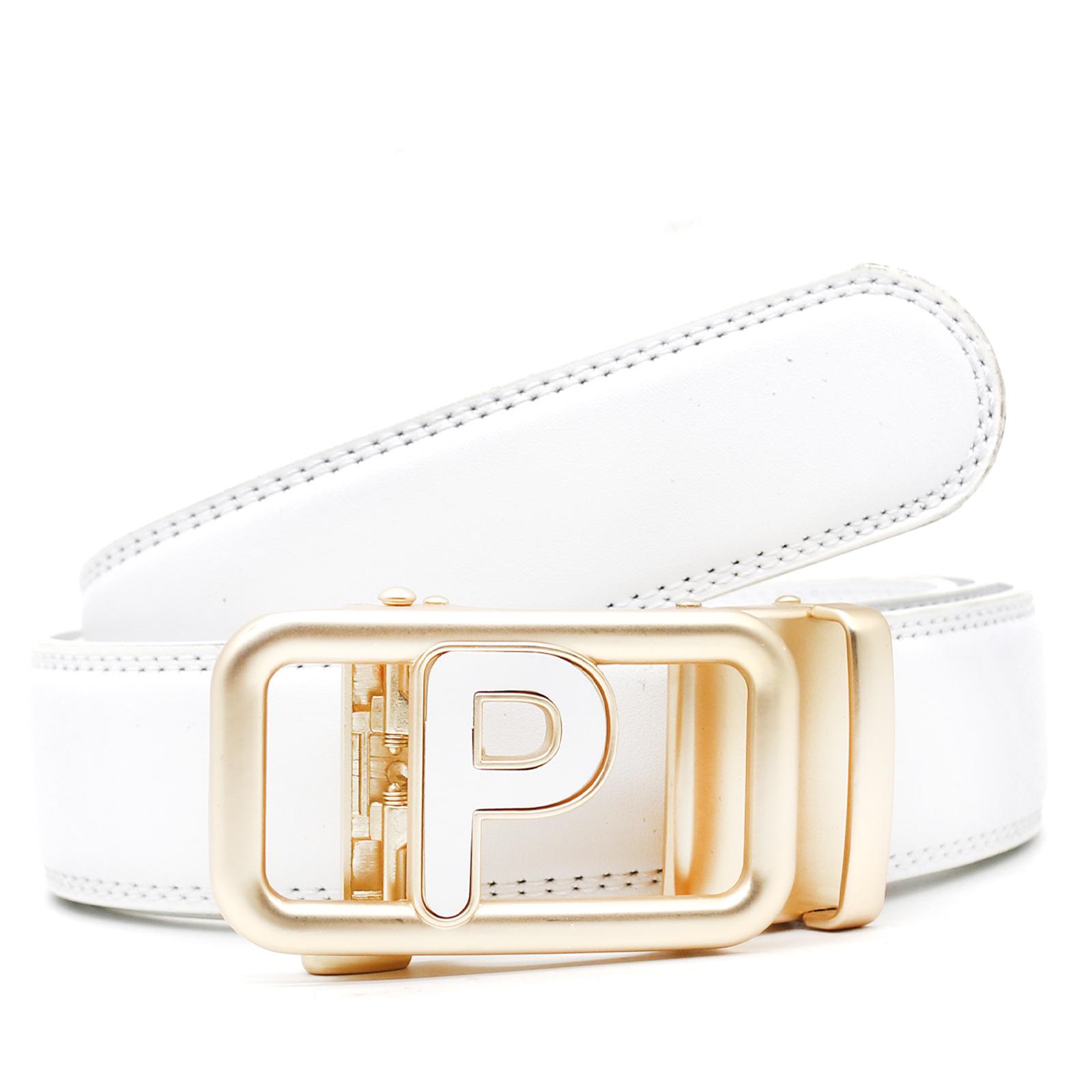 

Мужской двухслойный кожаный ремень из коровьей кожи с автоматической пряжкой - 10 цветовых вариантов 125cm белый