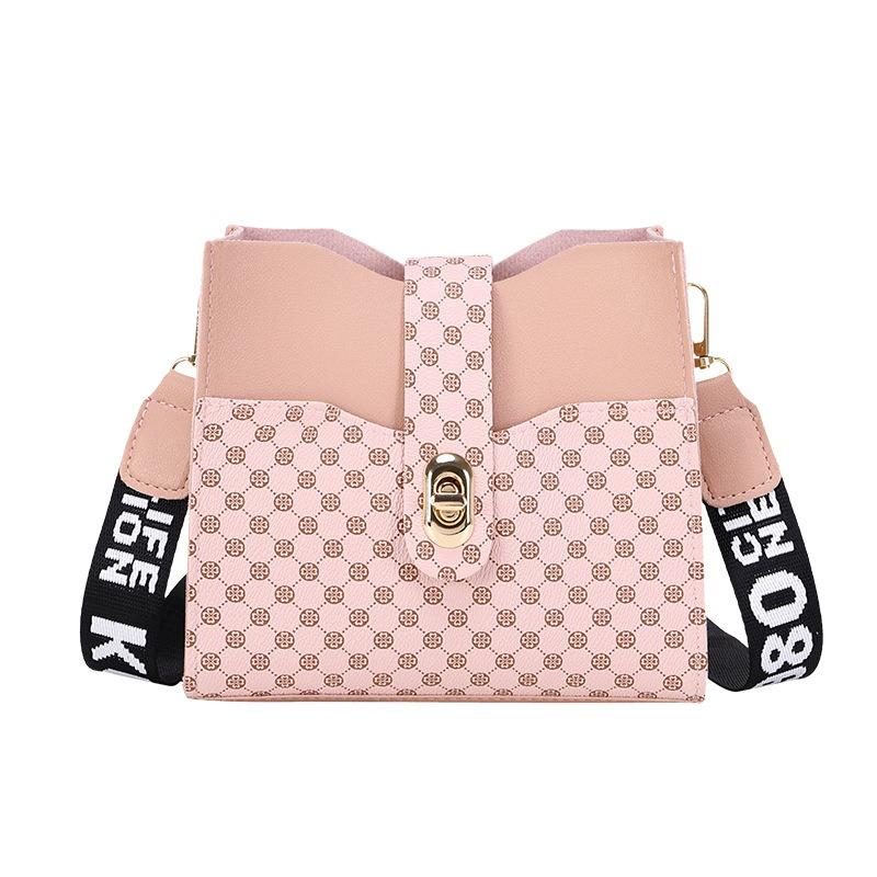 Small Bag Versatile Printed Bucket Bag with Buckle Niche One-shoulder Messenger Women's Bag