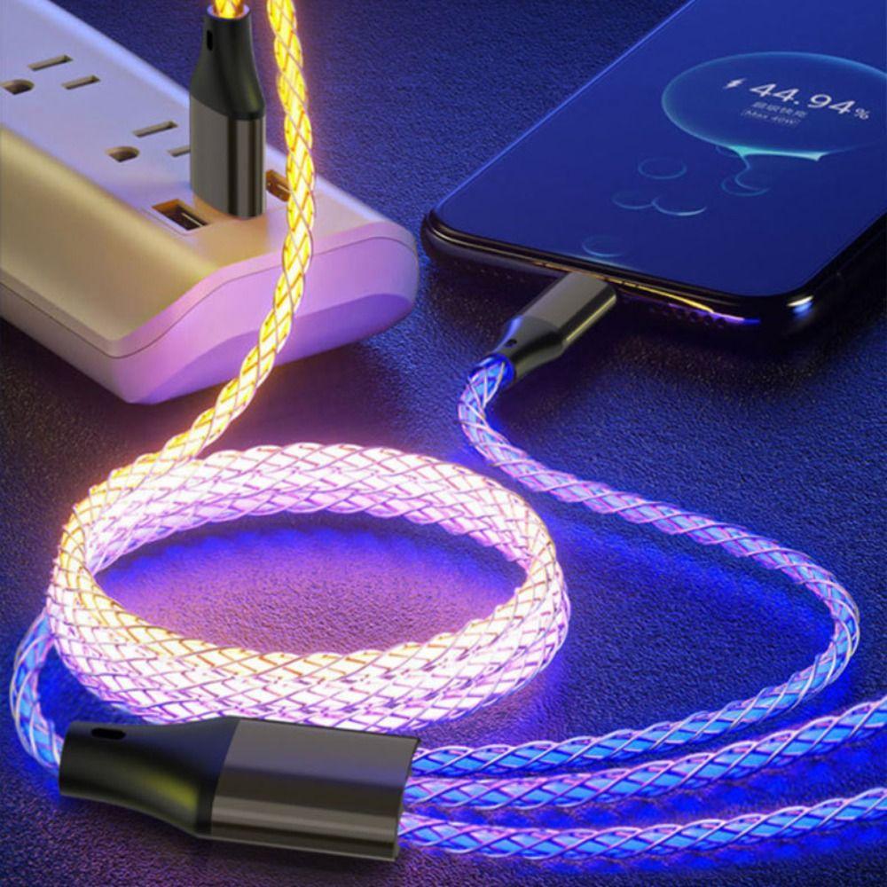 6A 66W Fast Charging Cable Type C Mobile Phone Data Cord RGB Lights Charge Cable  Phone Charging
