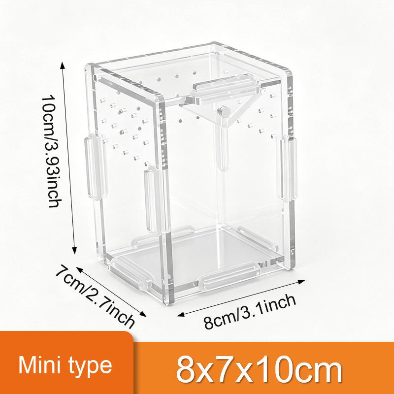 Acrylic Transparent Reptile Terrarium Breeding Box Turtle Cage Nano Arboreal Tarantula Enclosure Dearded Dragon Reptiles Habitat
