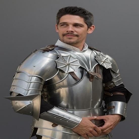 

Средневековый готический горжет с наплечниками ЛАРП, SCA, Реконструкторские доспехи Сталь 18 калибра Защита шеи и плеч