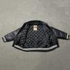 Chaqueta de Cuero GLYDE Chaqueta de Béisbol Clásica de Cuero Negro