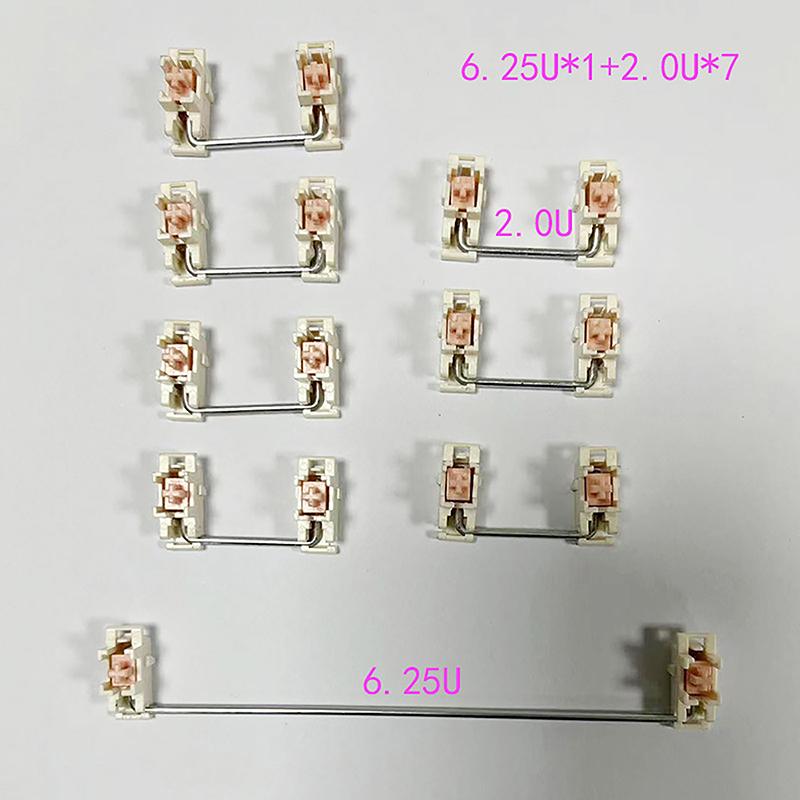 2X Mechanical Keyboard Steel Plate Balance Shaft Keyboard Accessories Transparent Plate Mounted Stabilizer Gold Plated Wire