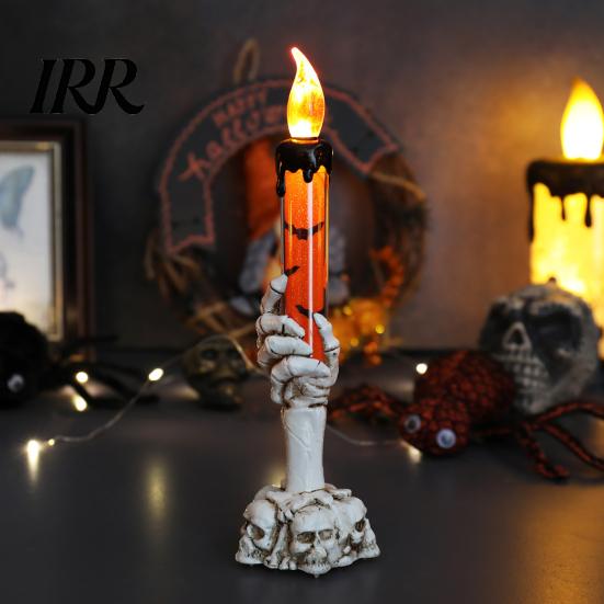 Flameless Flickering Candle Lamps Halloween LED Ghost Light, Spooky Hand Lamp Secret Room Scary Decor Tabletop Decor, Horror Light for Party