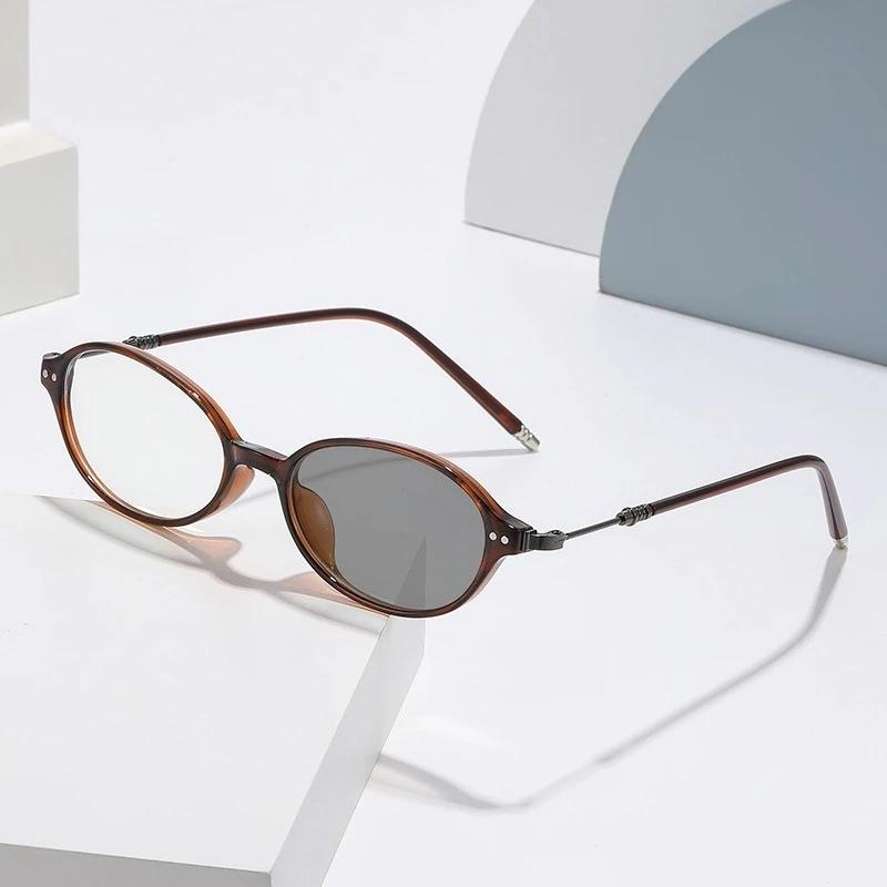 New Vintage Photochromic Myopia Glasses for Women Small Oval Frame Color Changing Near Sight Eyeglasses Minus Diopter Sunglasses