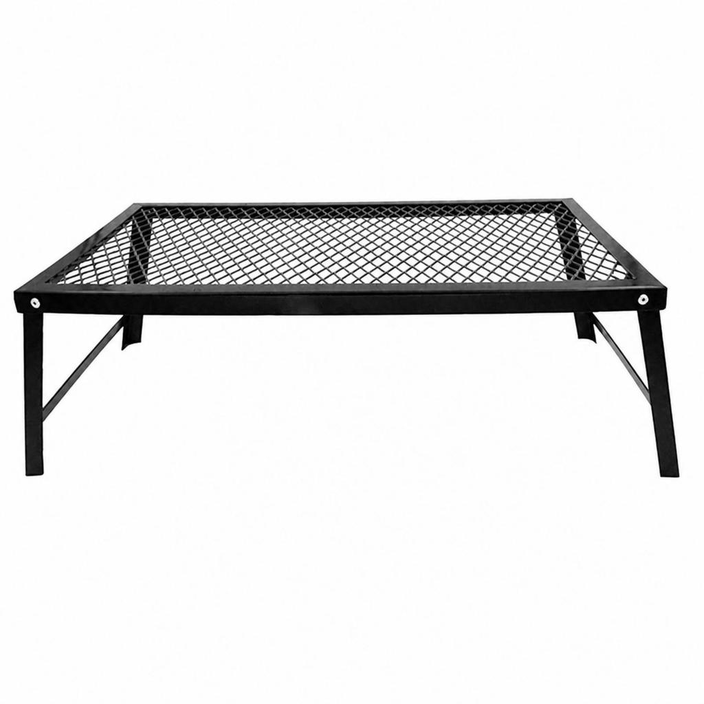 Outdoor Table with Metal Mesh Top Foldable for Backyard