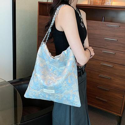 New Retro Brocade Jacquard Chain Shoulder Bag Casual Small Fresh Texture Women's Bag Fashion Crossbody Bag