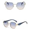 UV400 Polygonal Sunglasses Gradient Color Anti-UV Glasses Retro Women Sunglasses  Women/Men