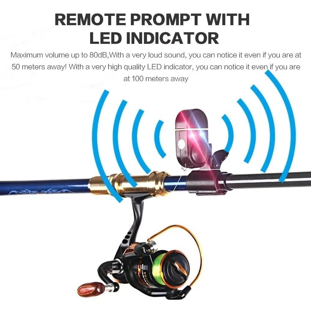 Sound Bell Alert Fish Bite Alert LED Light Indicator Fishing Rod Buzzer Fishing Indicator Night