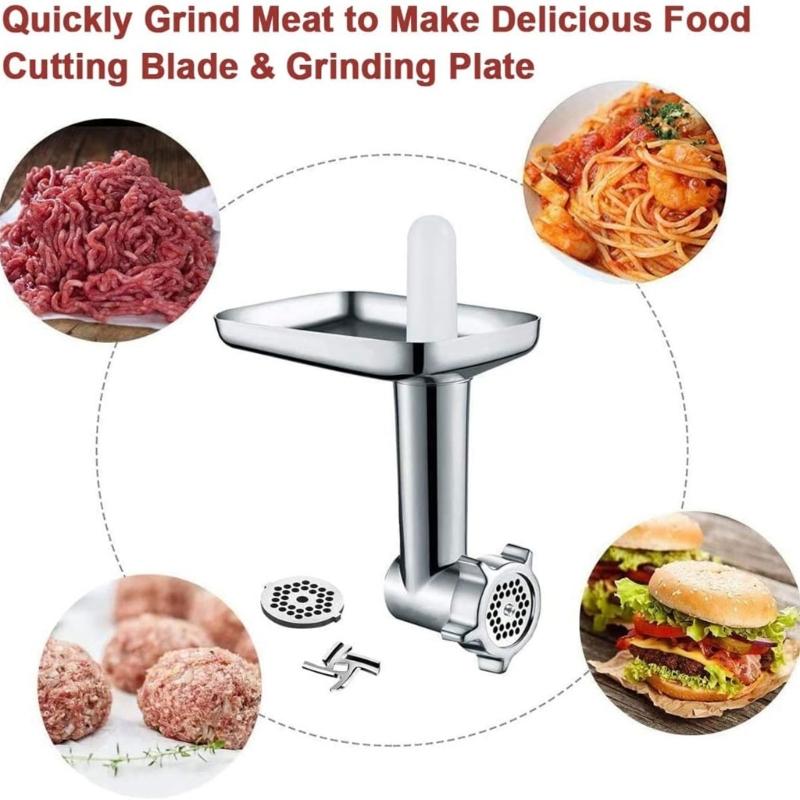 Multifunctional Food Processing Attachment Sausage Filling Tubes Grinding Plates Meat Grinder Attachment for Mixers