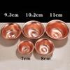 Ciotole per l'acqua in rame rosso fatte a mano con texture martellata e molteplici dimensioni, perfette per offerte sull'altare e decorazioni per la casa