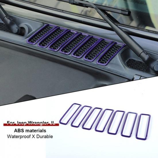 Purple Engine Hood Air Outlet Vent Trims Cover Frame for Jeep Wrangler JL JT 18+